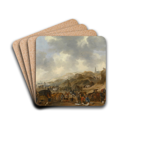 The Dunes at Scheveningen by Hendrick de Meijer Drink Coasters - set of 4