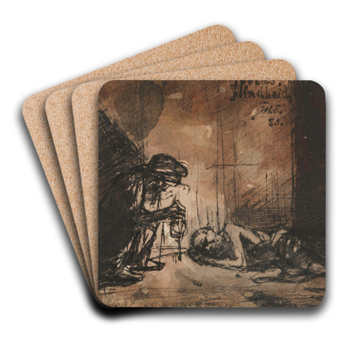 The Blindness of Tobias by Jan Toorop Art Drink Coaster set