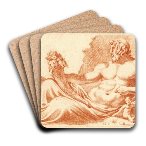 Beeld van de riviergod Tiber by Cornelis Pronk Art Drink Coaster set
