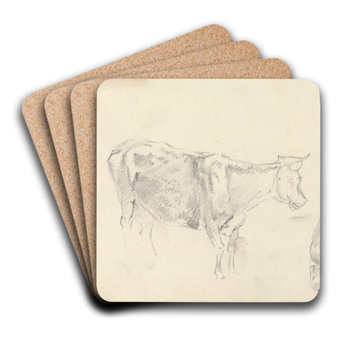 Standing cow facing right and a cow lying down by Sawrey Gilpin Art Drink Coaster set Standing cow facing right and a cow lying down by Sawrey Gilpin Art Drink Coaster set