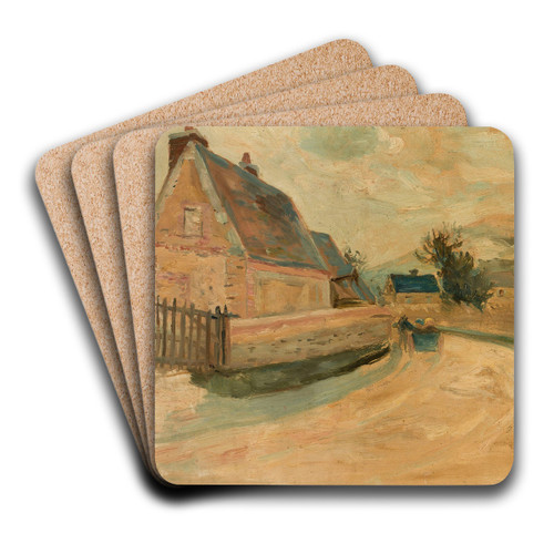 Merey village by Tadeusz Makowski Art Drink Coaster set Merey village by Tadeusz Makowski Art Drink Coaster set
