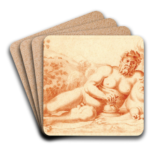Beeld van een riviergod by Cornelis Pronk Art Drink Coaster set