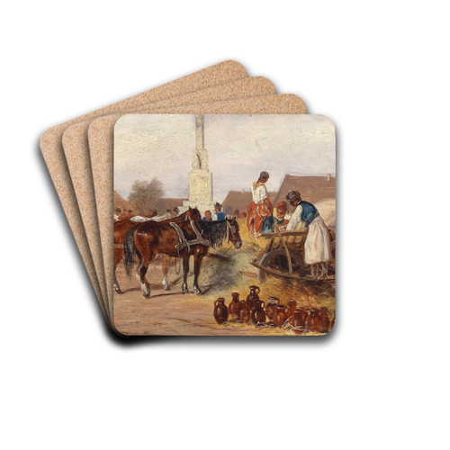 Am Tpfermarkt by Alfred Steinacker Drink Coasters - set of 4