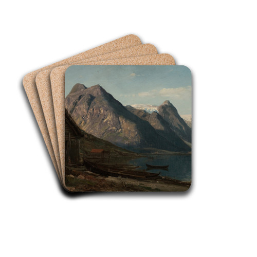 Fra Fjrlandsfjorden (Supphellebreen) by Amaldus Nielsen Drink Coasters - set of 4