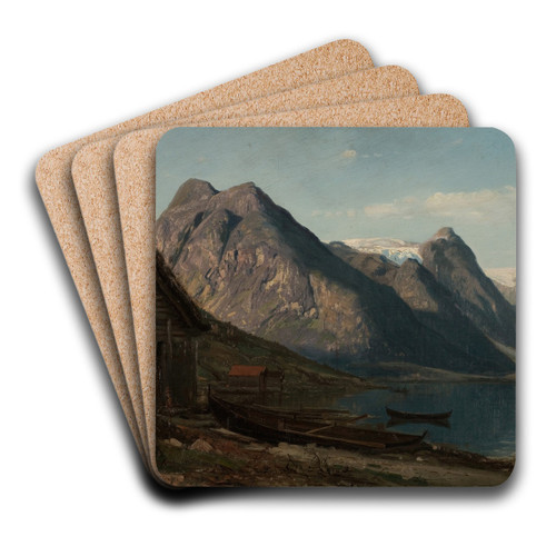 Fra Fjrlandsfjorden (Supphellebreen) by Amaldus Nielsen Art Drink Coaster set