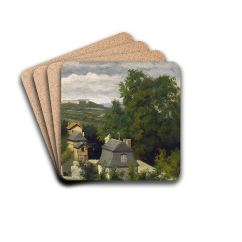 View on the Outskirts of Caen by Stanislas Lpine Drink Coasters - set of 4