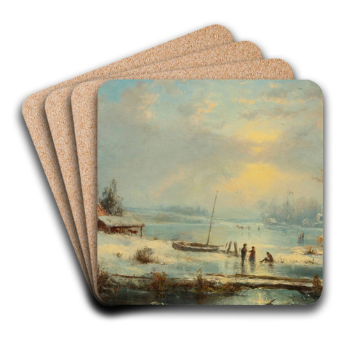 Winter Landscape by Rgis Franois Gignoux Art Drink Coaster set
