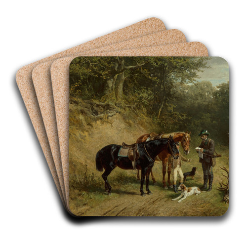 After the hunt by Ludwig Voltz Art Drink Coaster set