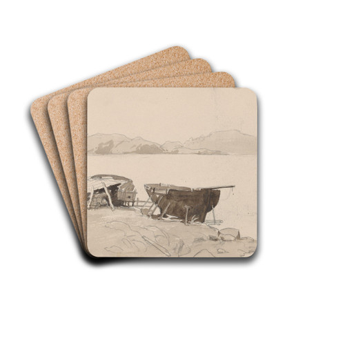 Fra Vrengen by Hans Gude Drink Coasters - set of 4