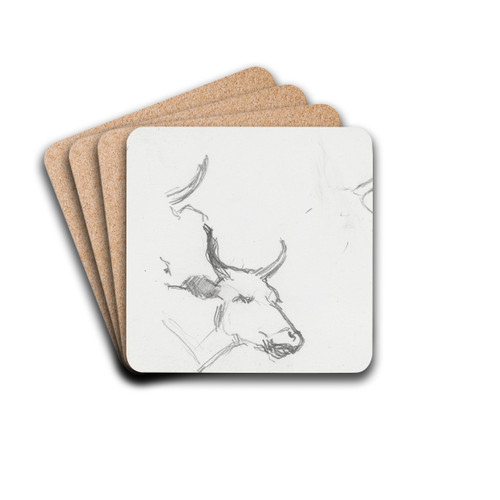 Oksehode by Ludvig Karsten Drink Coasters - set of 4