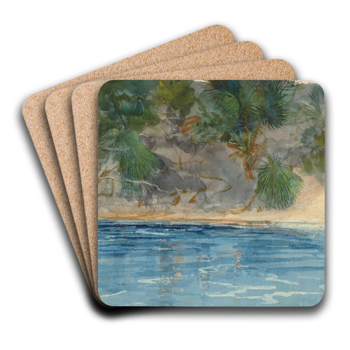 Blue Spring, Florida by Winslow Homer Art Drink Coaster set Blue Spring, Florida by Winslow Homer Art Drink Coaster set