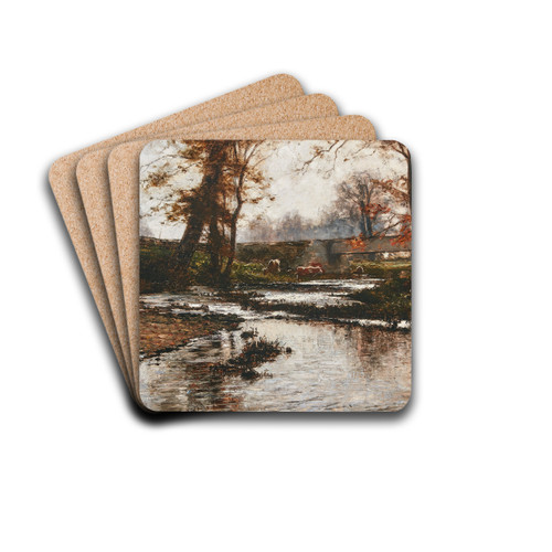 Pleasant Run by Theodore Clement Steele Drink Coasters - set of 4