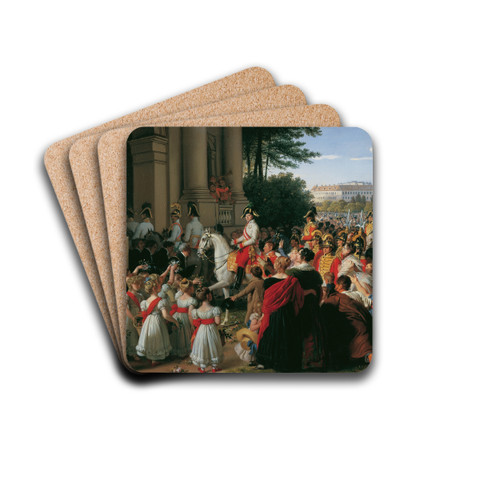 Der Einzug von Kaiser Franz I. in Wien nach dem Pariser Frieden am 16. Juni 1814 by Johann Peter Krafft Drink Coasters - set of 4