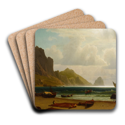 The Marina Piccola, Capri by Albert Bierstadt Art Drink Coaster set