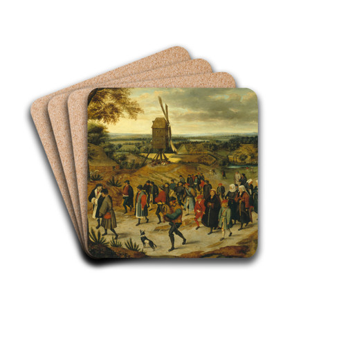 The wedding procession by Pieter Brueghel The Younger Drink Coasters - set of 4