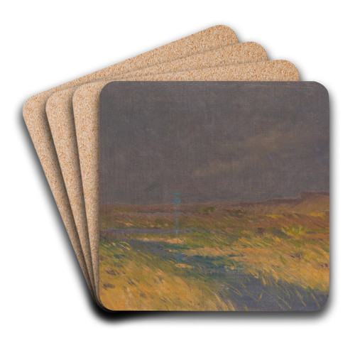 Landscape before Evening by Ferdinand Katona Art Drink Coaster set
