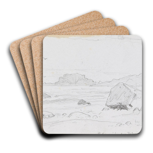 Steinet strand by Hans Gude Art Drink Coaster set
