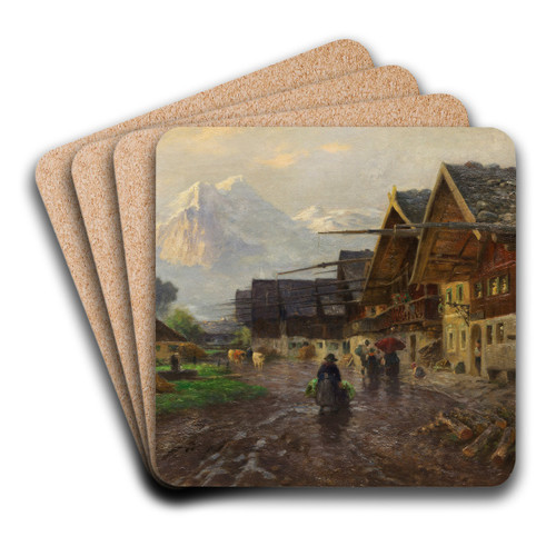 Die Frhlingsstrae in Garmisch by Albert Kappis Art Drink Coaster set