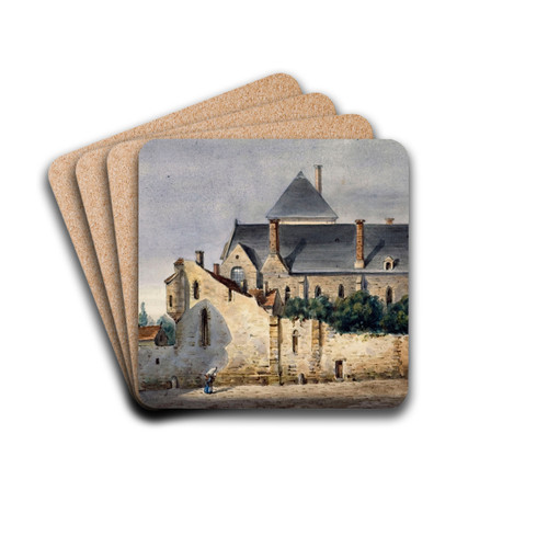Les restes des btiments de l'htel du Petit Bourbon. by Auguste-Sbastien Bnard Drink Coasters - set of 4
