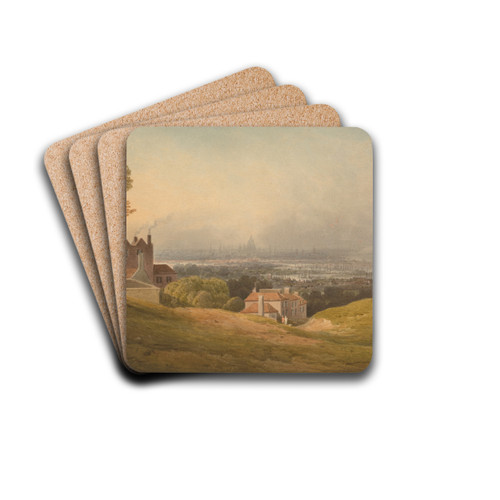 London from Blackheath by Francis Nicholson Drink Coasters - set of 4 London from Blackheath by Francis Nicholson Drink Coasters - set of 4