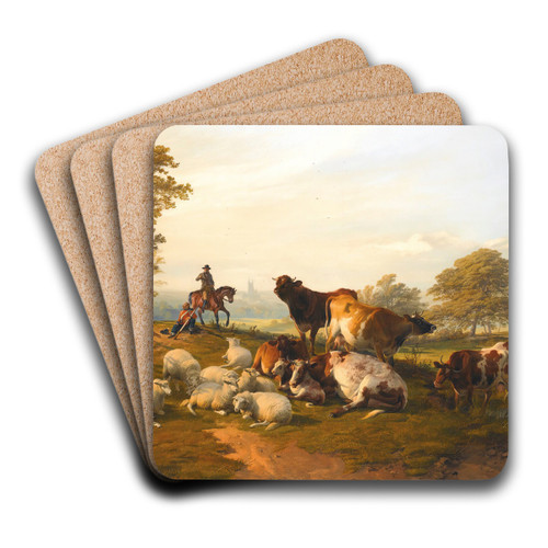 An Evening Repose by Thomas Sidney Cooper Art Drink Coaster set