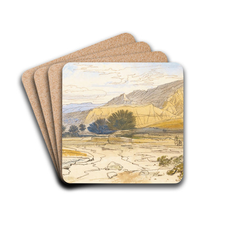 Wadi Tayibeh, Eygpt by Edward Lear Drink Coasters - set of 4 Wadi Tayibeh, Eygpt by Edward Lear Drink Coasters - set of 4
