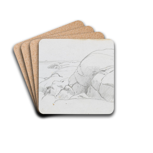Svaberg by Hans Gude Drink Coasters - set of 4