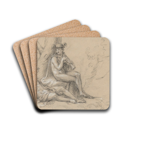 Mercury and Argus by Jean Antoine Verschaeren Drink Coasters - set of 4