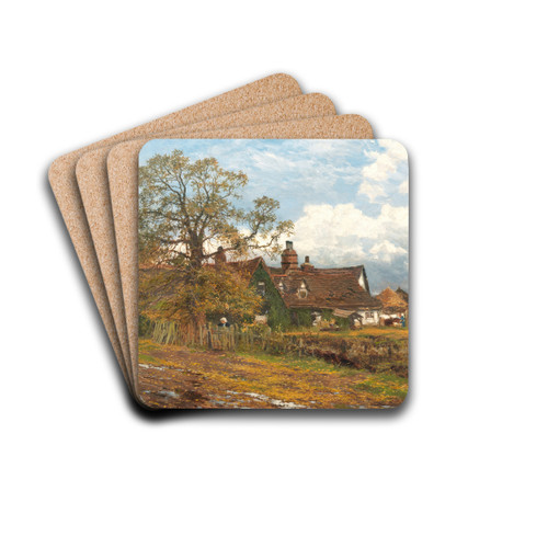 An old Worcester farm, an October day after rain by Benjamin Williams Leader Drink Coasters - set of 4 An old Worcester farm, an October day after rain by Benjamin Williams Leader Drink Coasters - set of 4