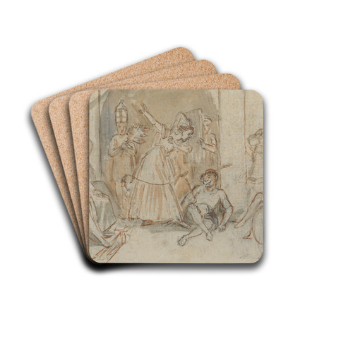 The Rustics Perform from 'A Midsummer Night's Dream' by John Massey Wright Drink Coasters - set of 4