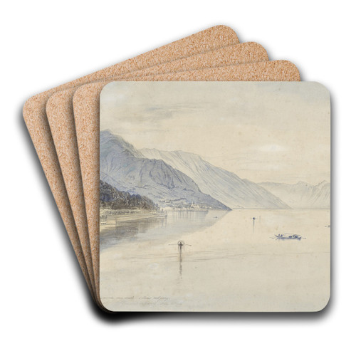 Bellagio, Lago di Como by Edward Lear Art Drink Coaster set Bellagio, Lago di Como by Edward Lear Art Drink Coaster set
