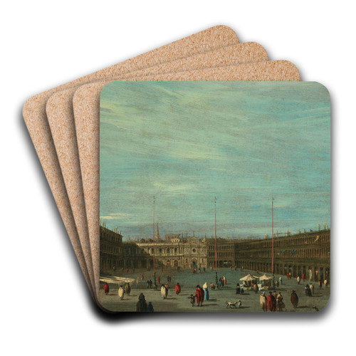 The Piazza San Marco, Venice, looking west by Francesco Guardi Art Drink Coaster set