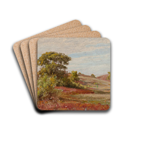 Huckleberry Bushes at Matunuck, Rhode Island by William Trost Richards Drink Coasters - set of 4