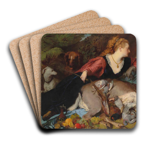 Diana amongst the spoils of the hunt by Ferdinand Keller Art Drink Coaster set