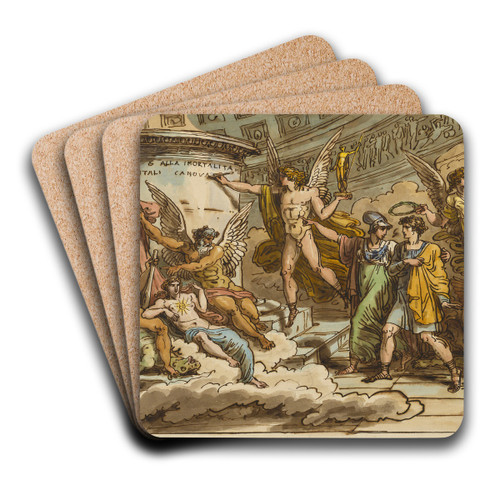 Allegory on the Life of Canova by Felice Giani Art Drink Coaster set Allegory on the Life of Canova by Felice Giani Art Drink Coaster set