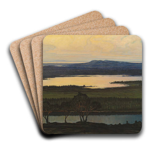 Summer Night. Study by Otto Hesselbom Art Drink Coaster set Summer Night. Study by Otto Hesselbom Art Drink Coaster set
