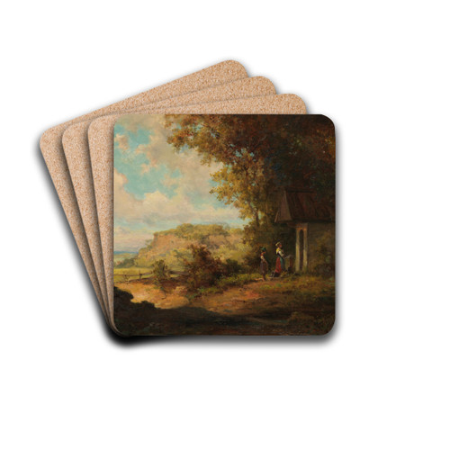 Mdchen vor Waldkapelle by Willy Moralt Drink Coasters - set of 4