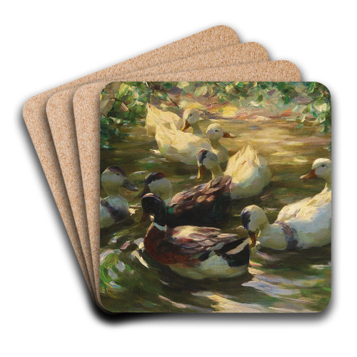 Ducks on a Pond by Alexander Koester Art Drink Coaster set Ducks on a Pond by Alexander Koester Art Drink Coaster set