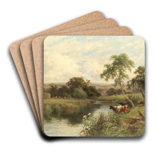 A Norfolk stream by Henry H. Parker Art Drink Coaster set
