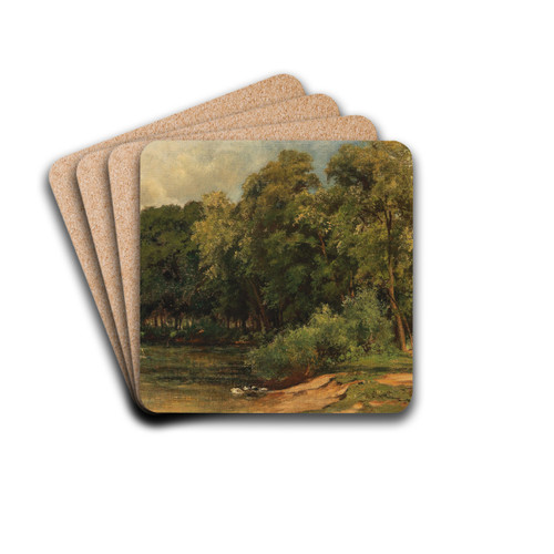 A Forest Idyll by Albert Kappis Drink Coasters - set of 4