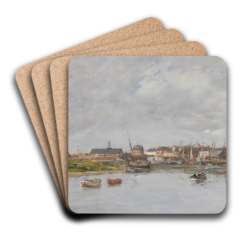 Trouville, Le Port by Eugne Boudin Art Drink Coaster set