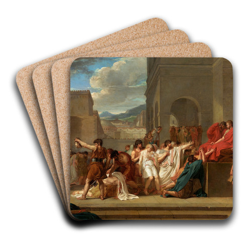 Brutus condemning his sons to death by Guillaume-Guillon Lethire Art Drink Coaster set