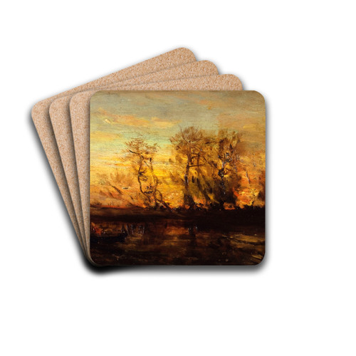 Coucher De Soleil by Flix Ziem Art Drink Coaster set