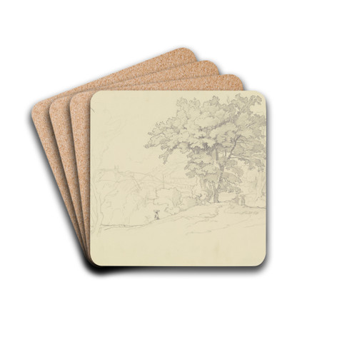 Landscape near Paliano by August Lucas Drink Coasters - set of 4
