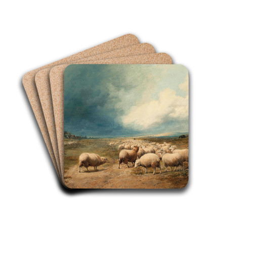 The fleecy charge by Thomas Sidney Cooper Drink Coasters - set of 4