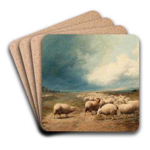 The fleecy charge by Thomas Sidney Cooper Art Drink Coaster set