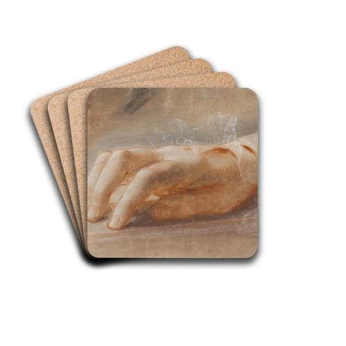 Study of a Right Hand for the Portrait of countess Anna Joachima Danneskiold-Laurvigen by Jens Juel Drink Coasters - set of 4