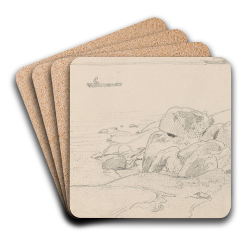 Strand, Vrengen by Hans Gude Art Drink Coaster set