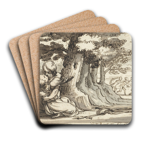 Venus en Adonis in een omhelzing verwikkeld by Gerard ter Borch Art Drink Coaster set