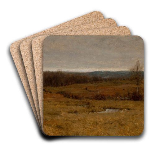Landscape, December 1887 by Dwight W. Tryon Art Drink Coaster set